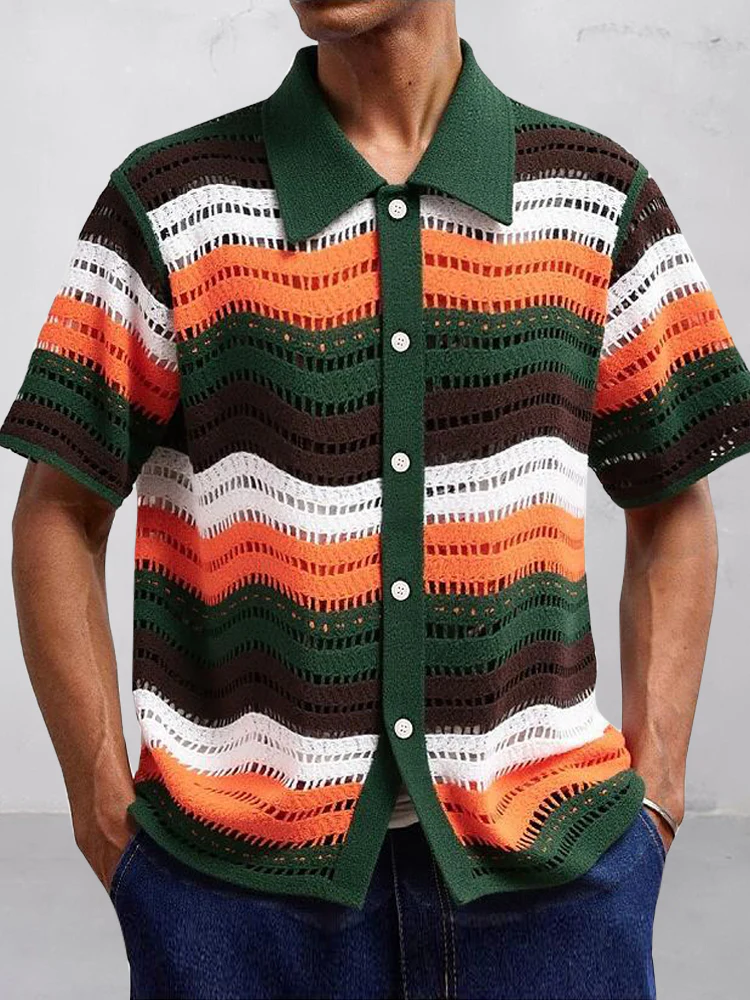 Trendy Openwork Crochet Knit Shirt - Image 7