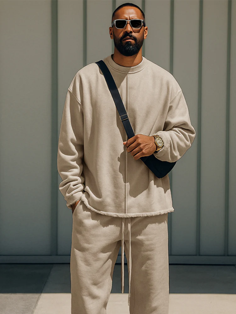 Trendy Raw Hem Cotton Casual Set - Image 3