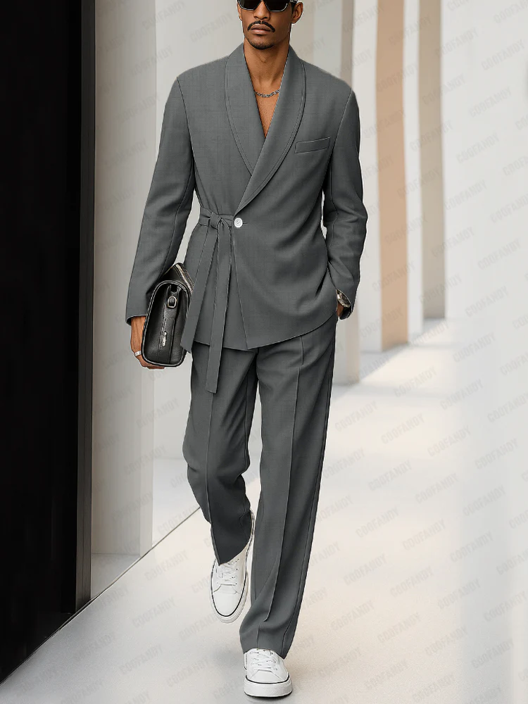 Trendy Urban Shoulder Pad Thin Suit Set - Image 2