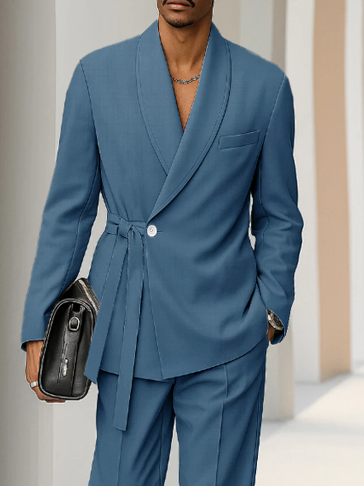 Trendy Urban Shoulder Pad Thin Suit Set - Image 3