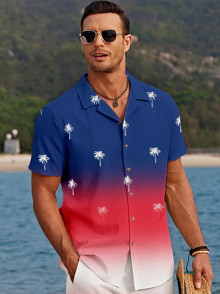 Tropical Gradient Print Casual Set - Image 4