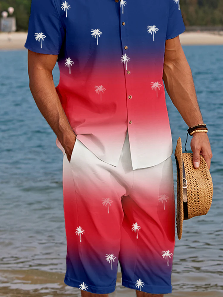 Tropical Gradient Print Casual Set - Image 5