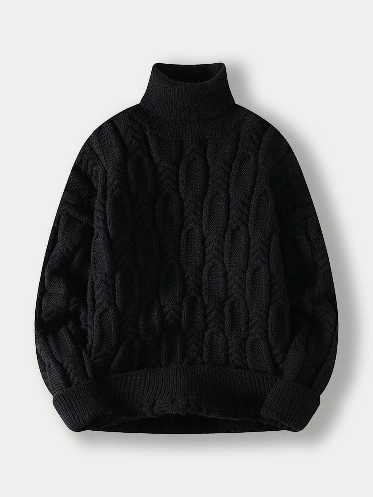 Turtleneck Cable Knit Sweater - Image 3