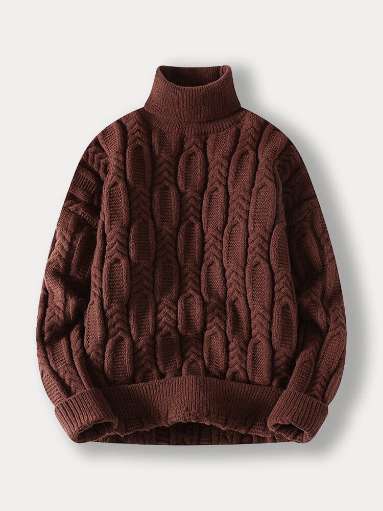 Turtleneck Cable Knit Sweater - Image 5