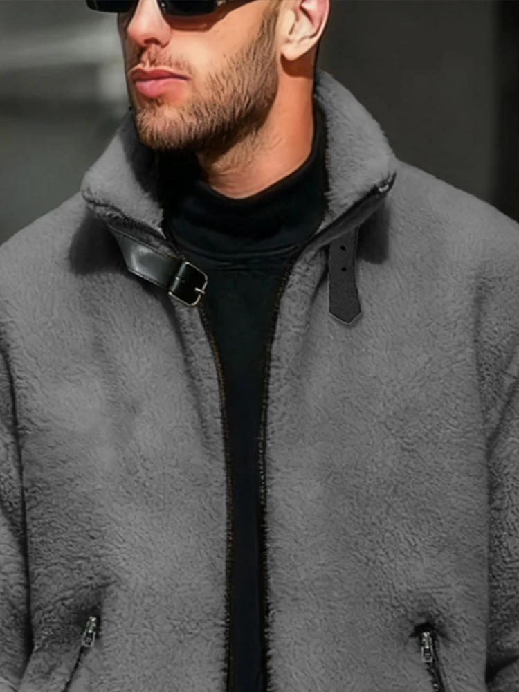 Ultra-Soft Warm Fleece Bomber Jacket - Image 3