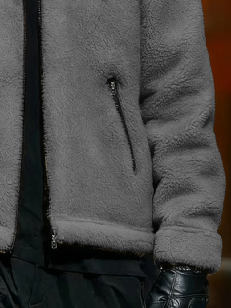 Ultra-Soft Warm Fleece Bomber Jacket - Image 4