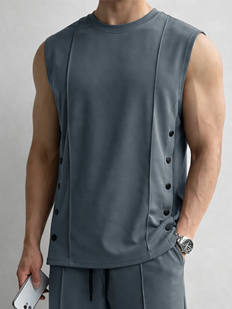 Unique Button Accents Tank Top and Pants Set - Image 3