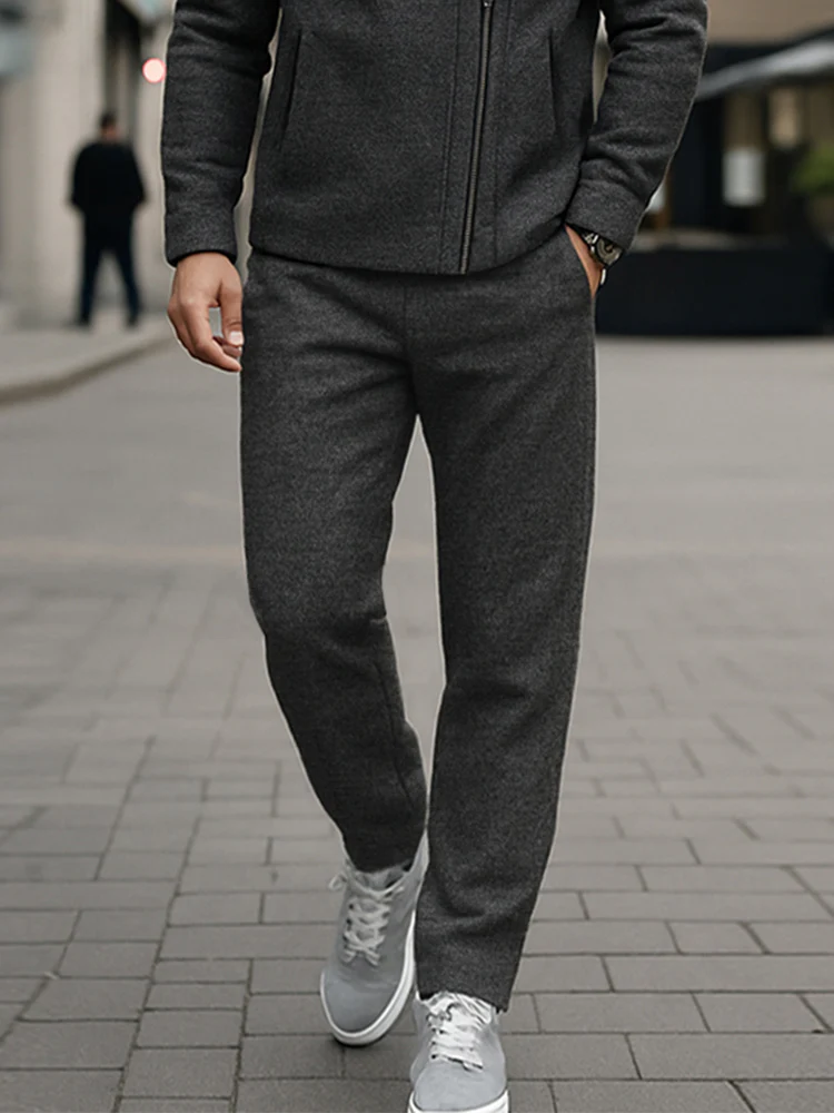 Unique Diagonal Zipper Jacket Pants Set - Image 4
