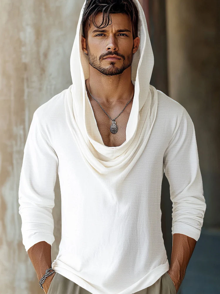 Unique Drape Design Hooded Top - Image 11