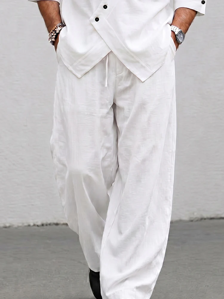 Unique Irregular Placket Shirt Pants Set - Image 4