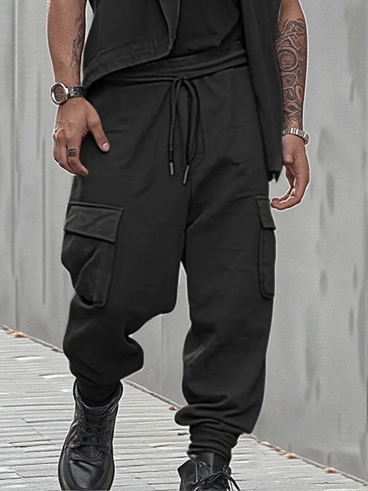 Unique Open Front Asymmetric Vest Pants Set - Image 4