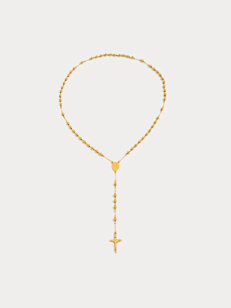 Unique Rosary Cross Pendant Necklace - Image 4