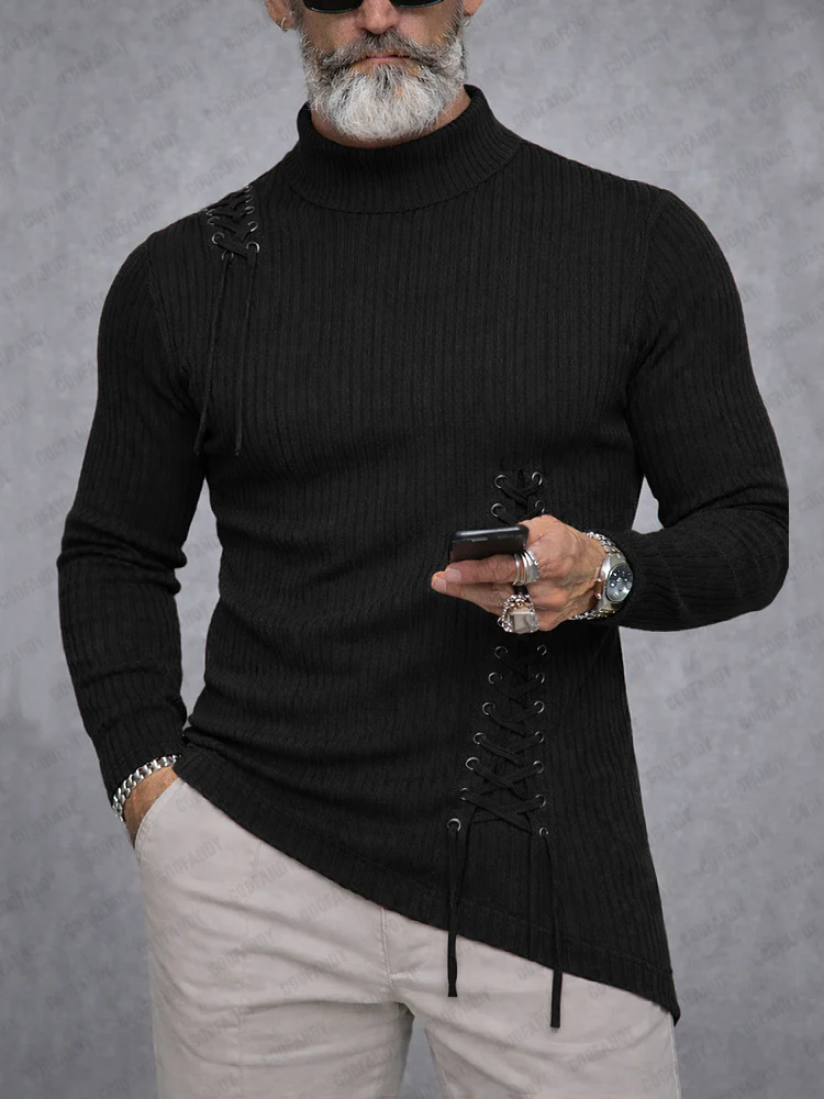 Unique Tie-Up Design Knit Undershirt - Image 2