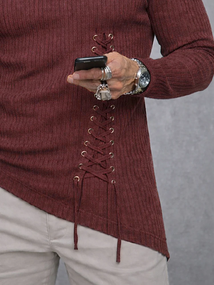 Unique Tie-Up Design Knit Undershirt - Image 4
