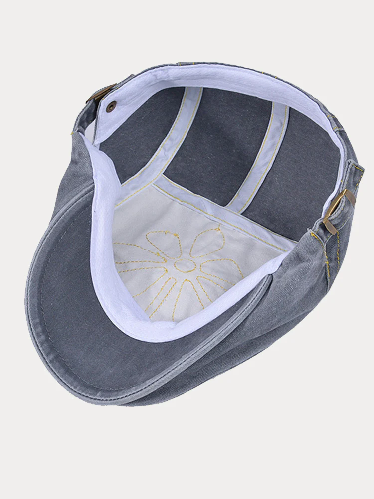 Unique Washed Ripped Denim Beret Hat - Image 7