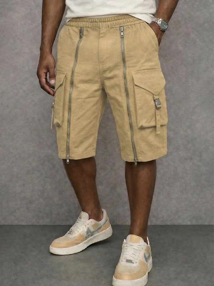 Unique Zipper Design Tactical Cargo Shorts - Image 3