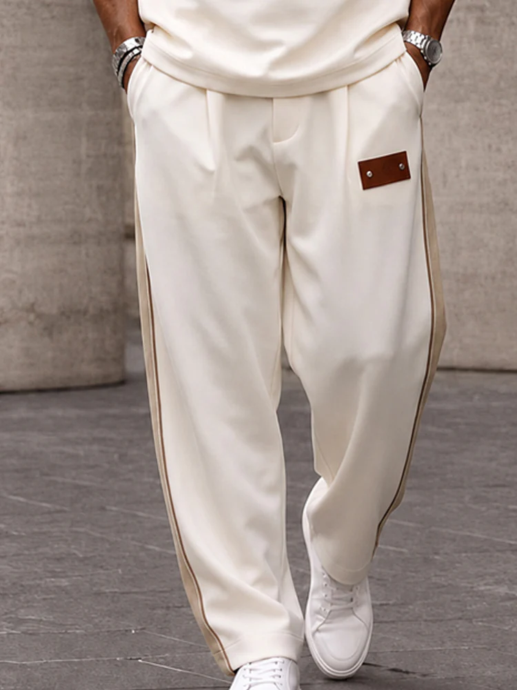 Urban Casual Contrast Patchwork Matching Set - Image 4