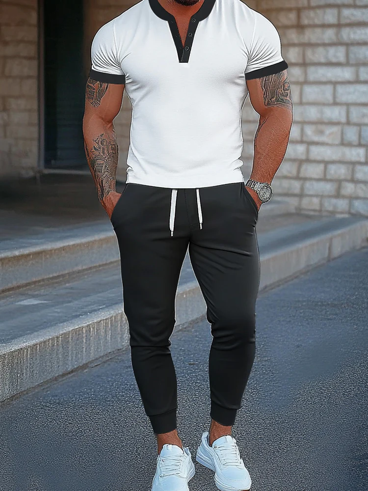 Urban Casual Two-Tone Matching Set