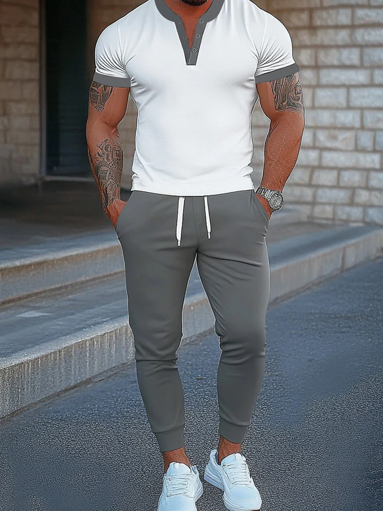 Urban Casual Two-Tone Matching Set - Image 2