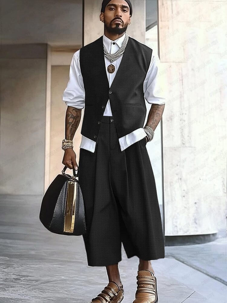 Urban Casual Vest Pants Set - Image 2