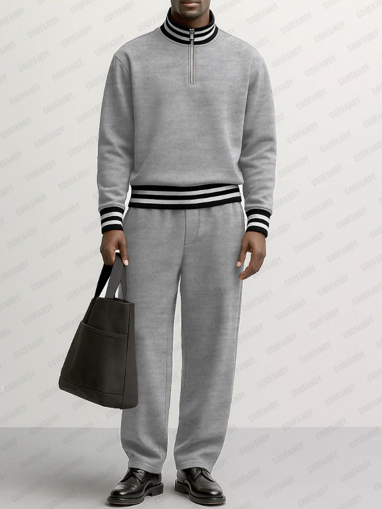 Urban Ribbed Sweatshirt Pants Set - Image 2
