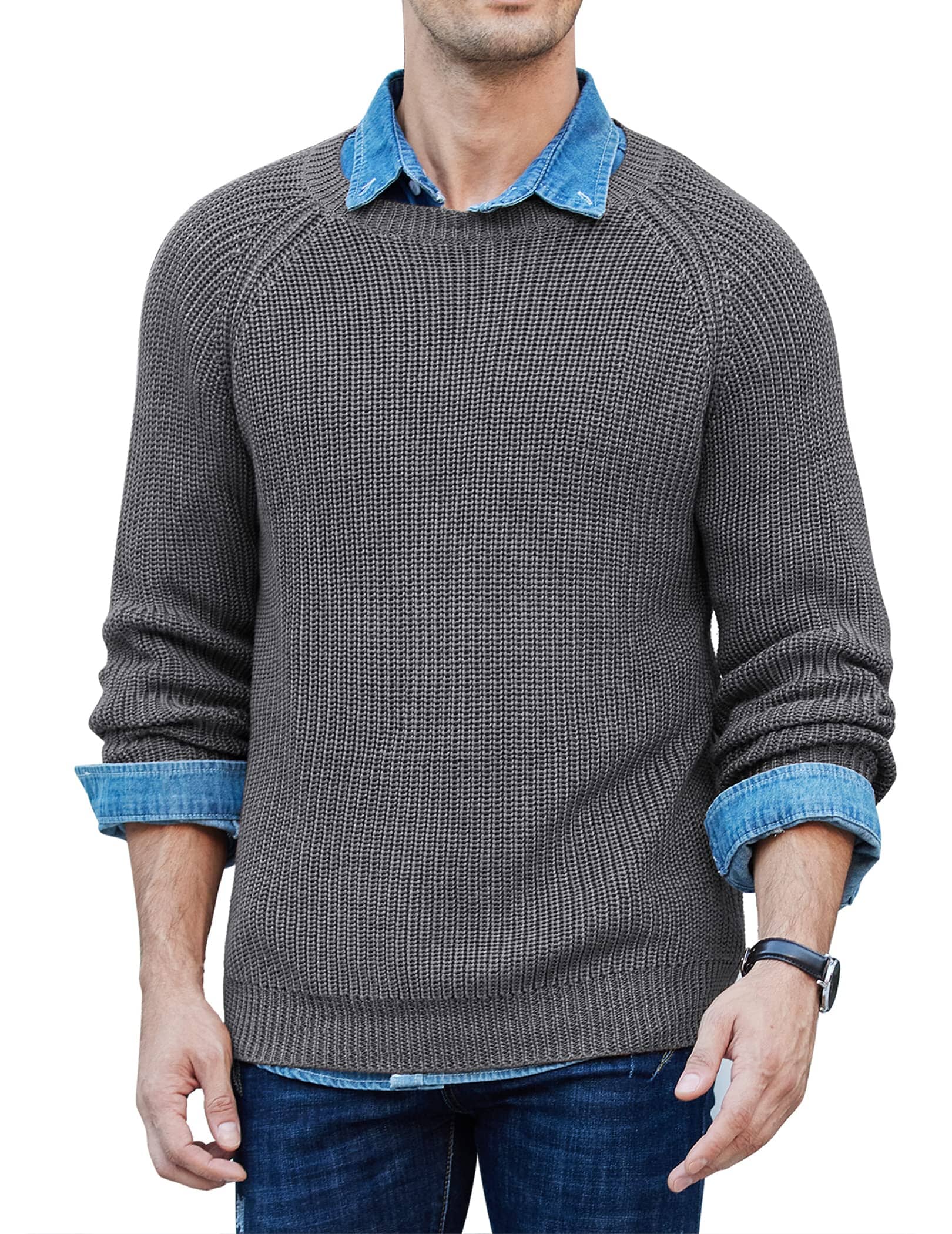 Crew Neck Slim Fit Knitted Pullover Sweater (US Only) - Image 4