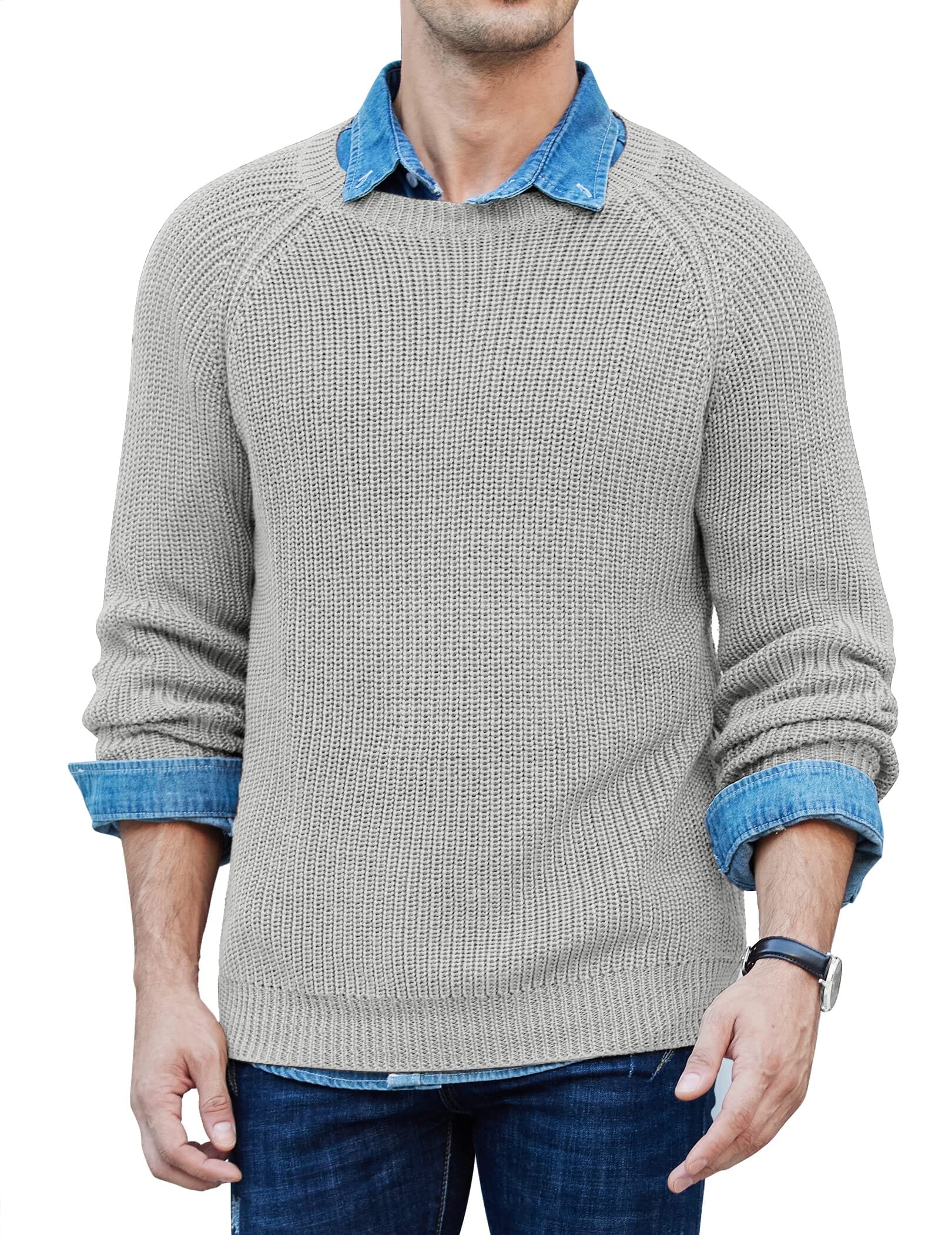 Crew Neck Slim Fit Knitted Pullover Sweater (US Only) - Image 5