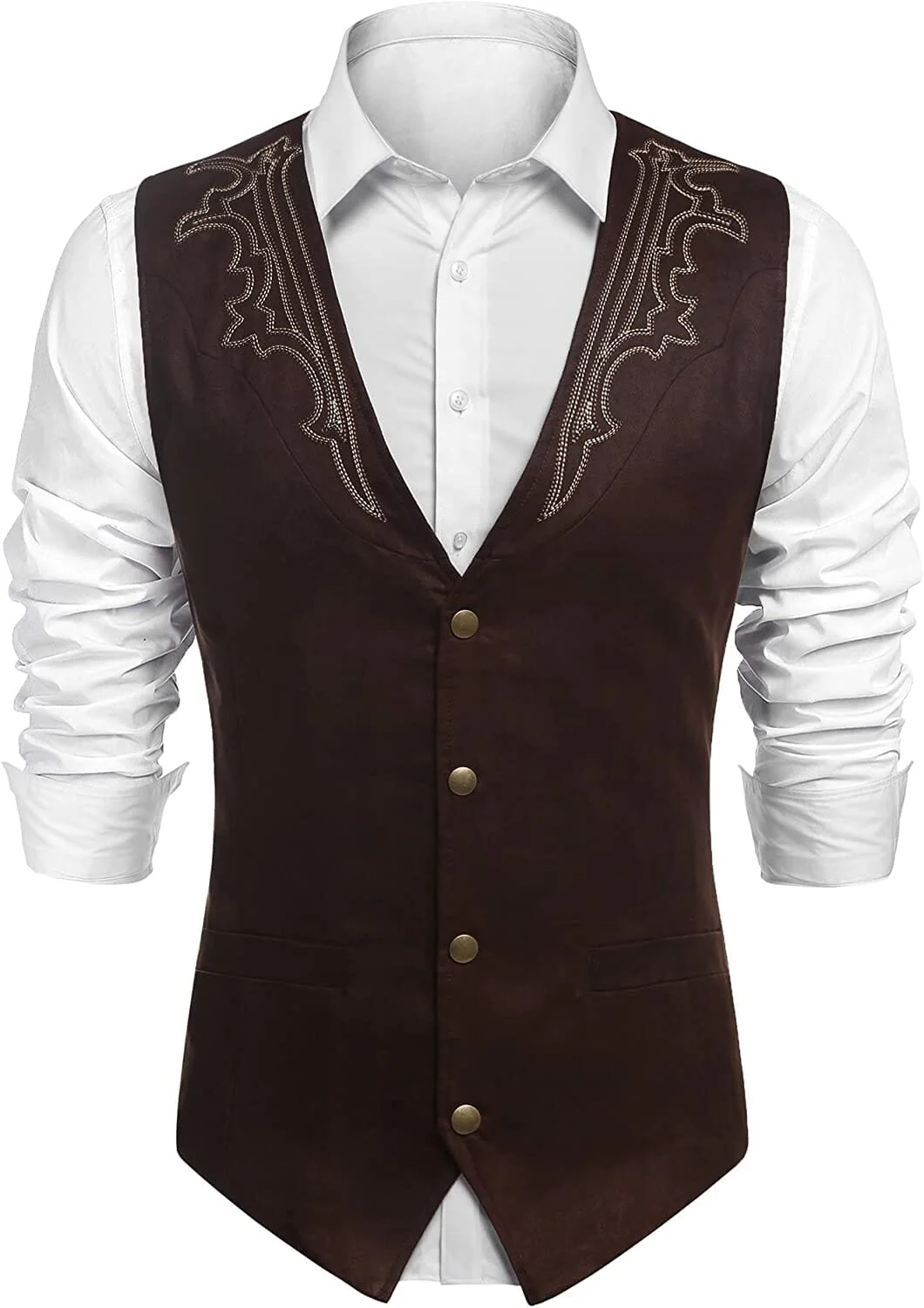 Western Suede Leather Vest Suit (US Only) - Image 4