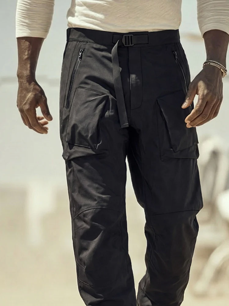 Utiliity Zip Pockets Cotton Cargo Pants - Image 3