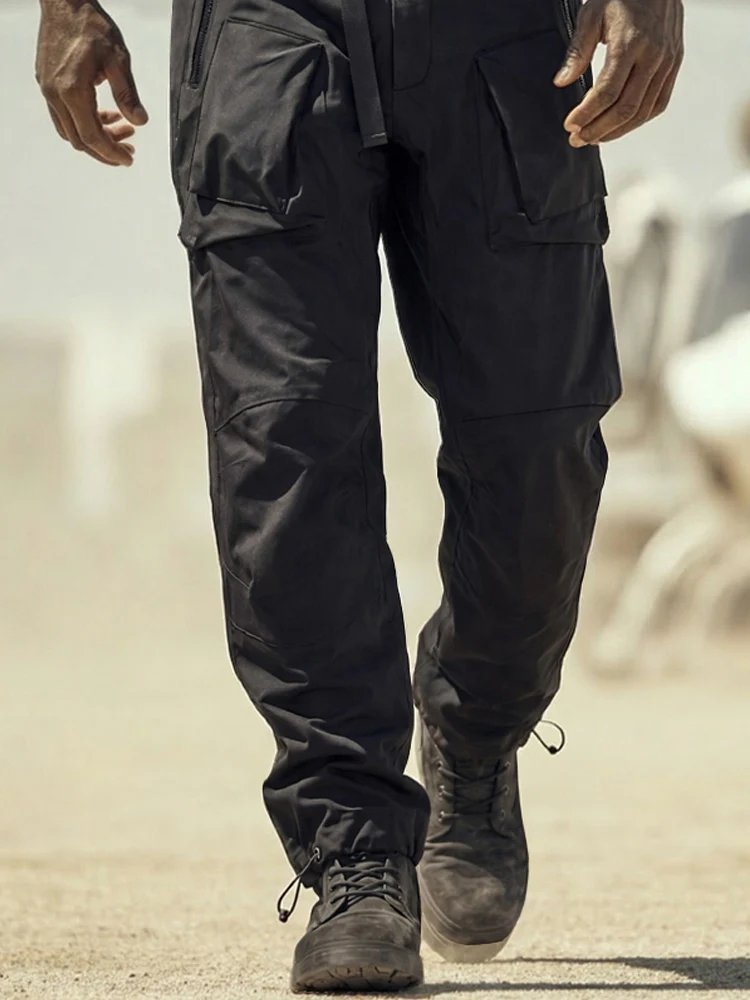 Utiliity Zip Pockets Cotton Cargo Pants - Image 4