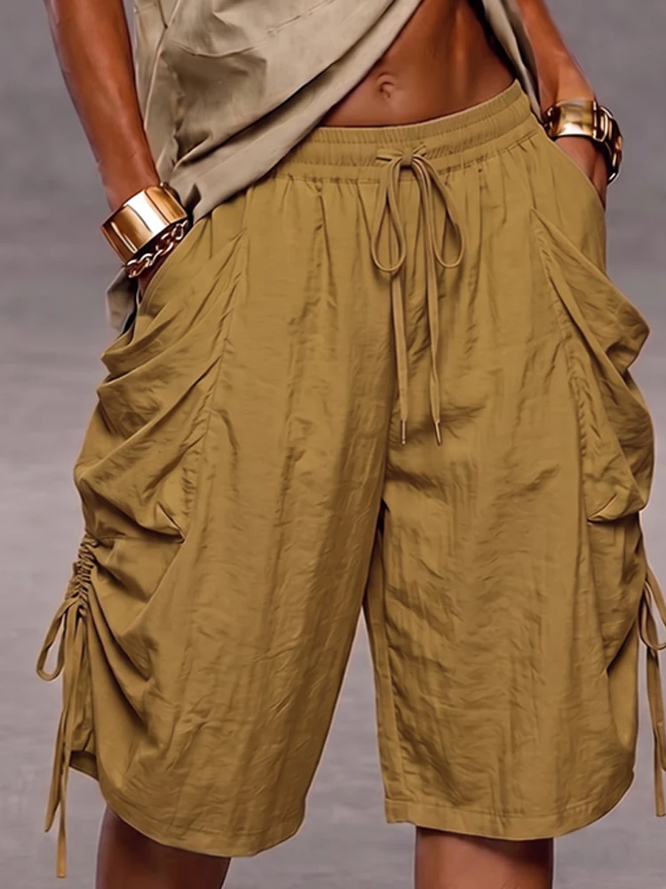 Utility Baggy Drawstring Cargo Shorts - Image 3