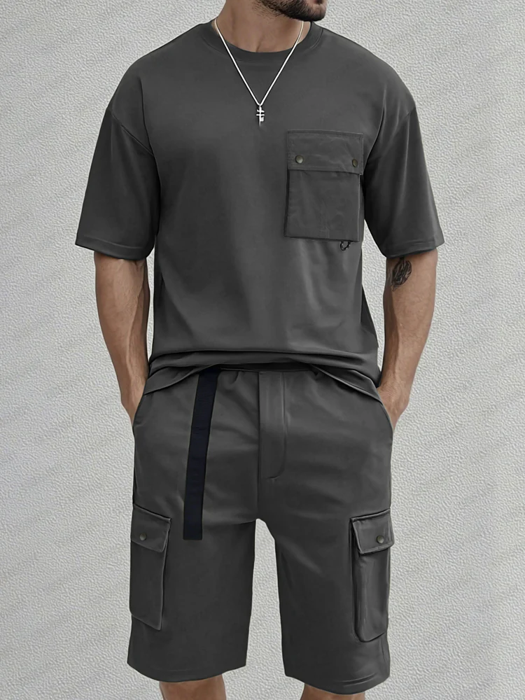 Utility Cargo T-Shirt Shorts Set - Image 2