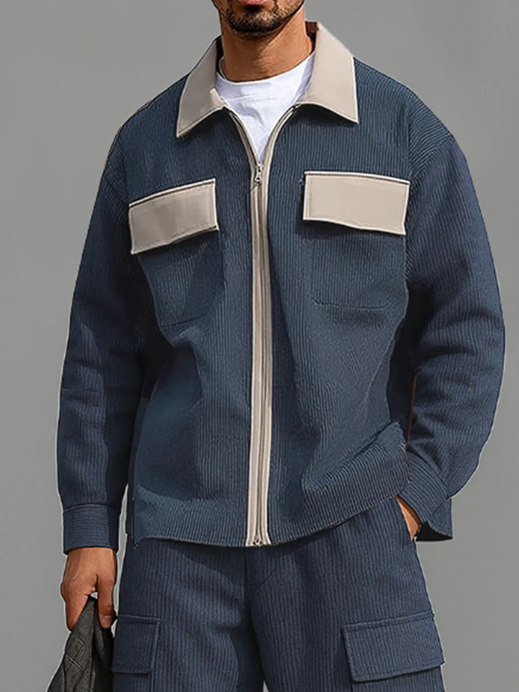 Utility Color Block Corduroy Matching Set - Image 3