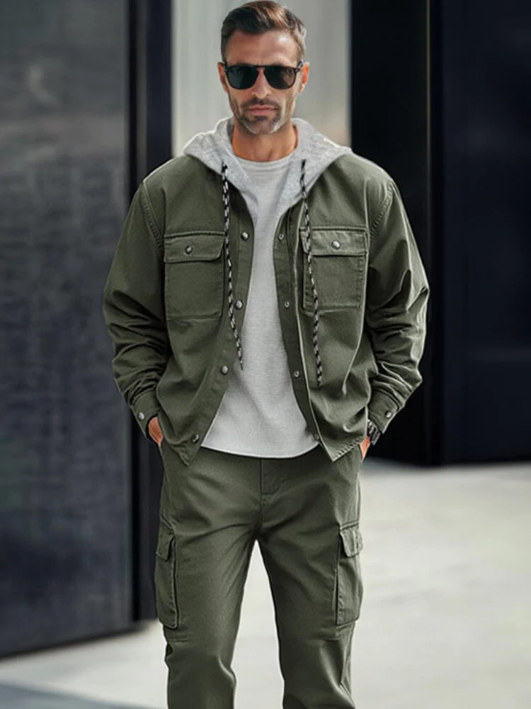Utility Cotton Cargo Jacket Set - Image 3