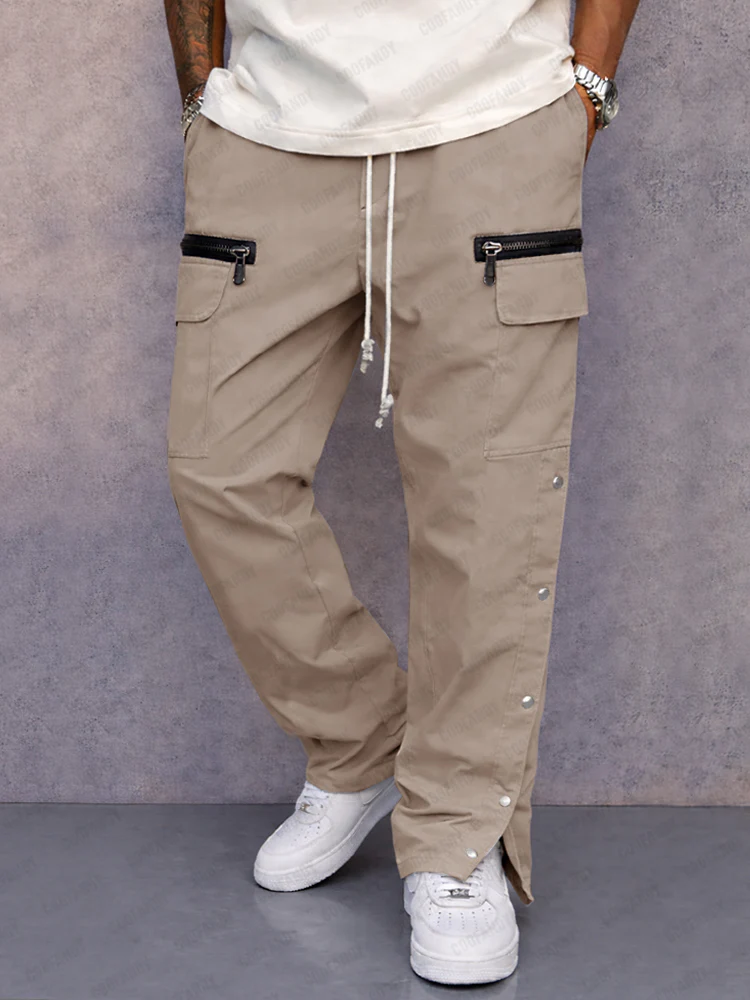 Utility Fashion Zipper Accents Cargo Pants - Image 2