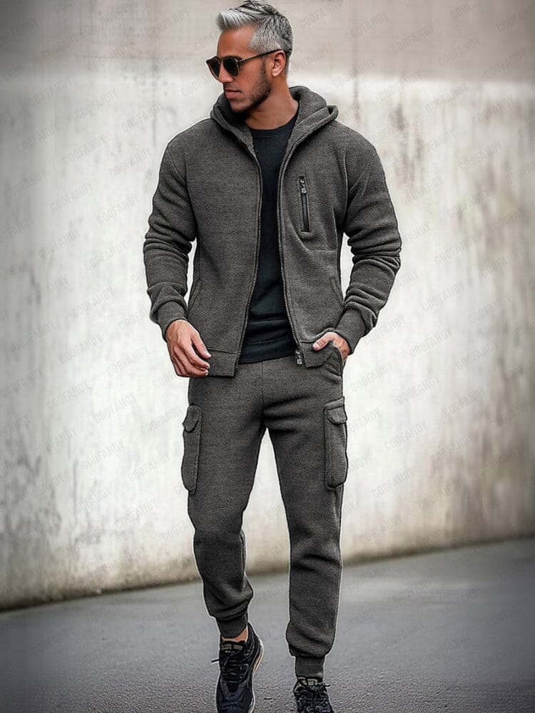 Utility Hooded Jacket Cargo Pants Set - Image 2