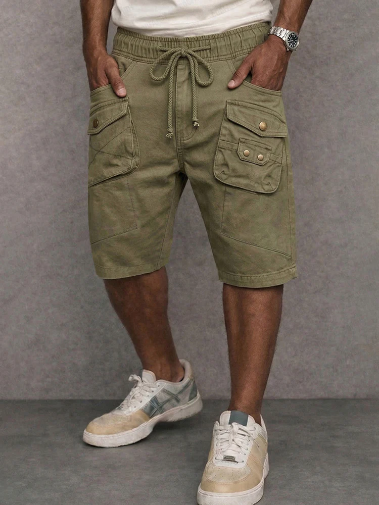 Utility Multi-Pocket 100% Cotton Cargo Shorts - Image 2