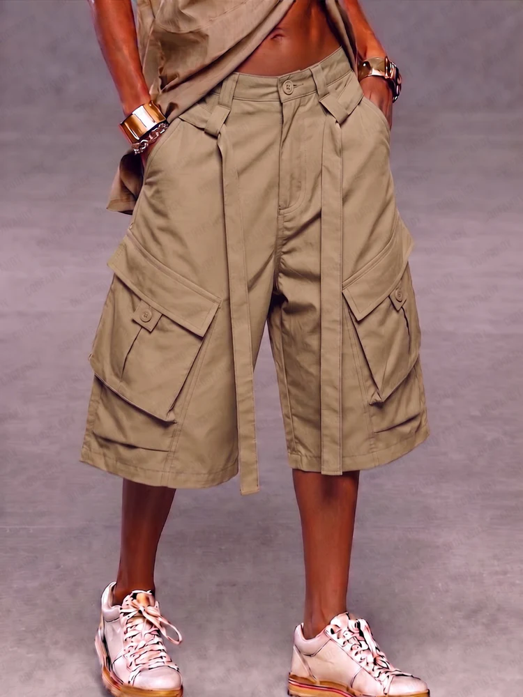 Utility Multi-Pocket Techwear Cargo Shorts - Image 2