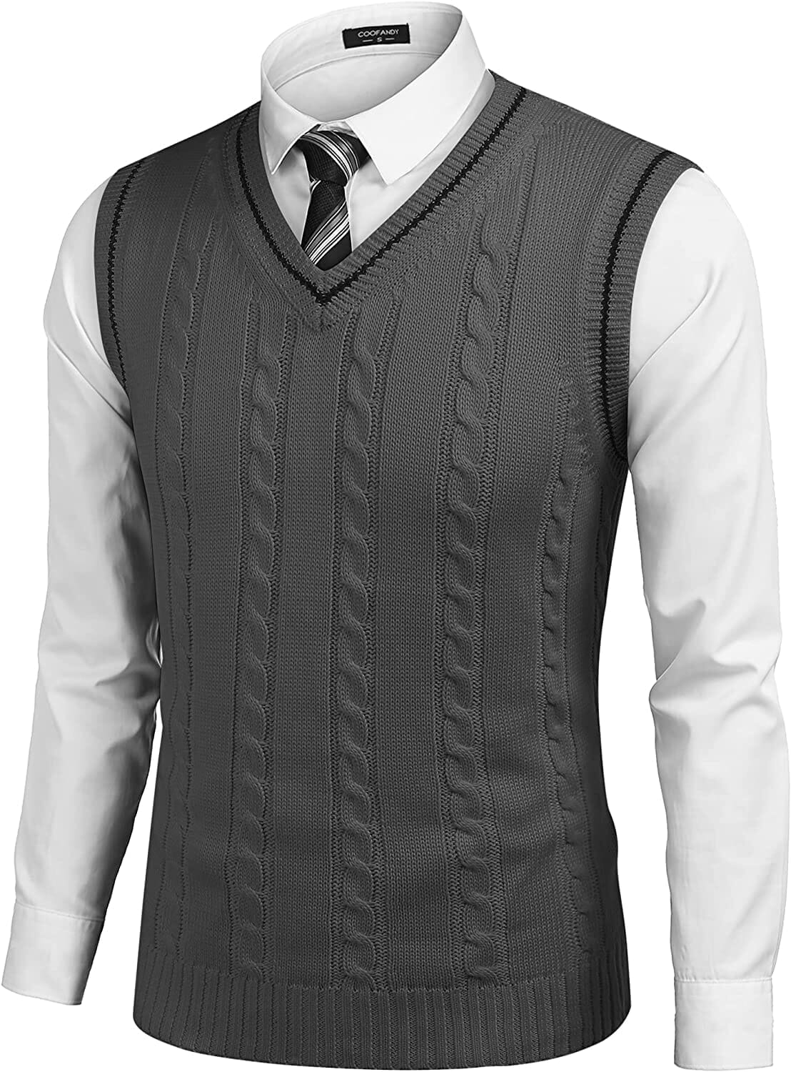 V Neck Sleeveless Knitted Pullover Vest Sweater (Live Only) - Image 10