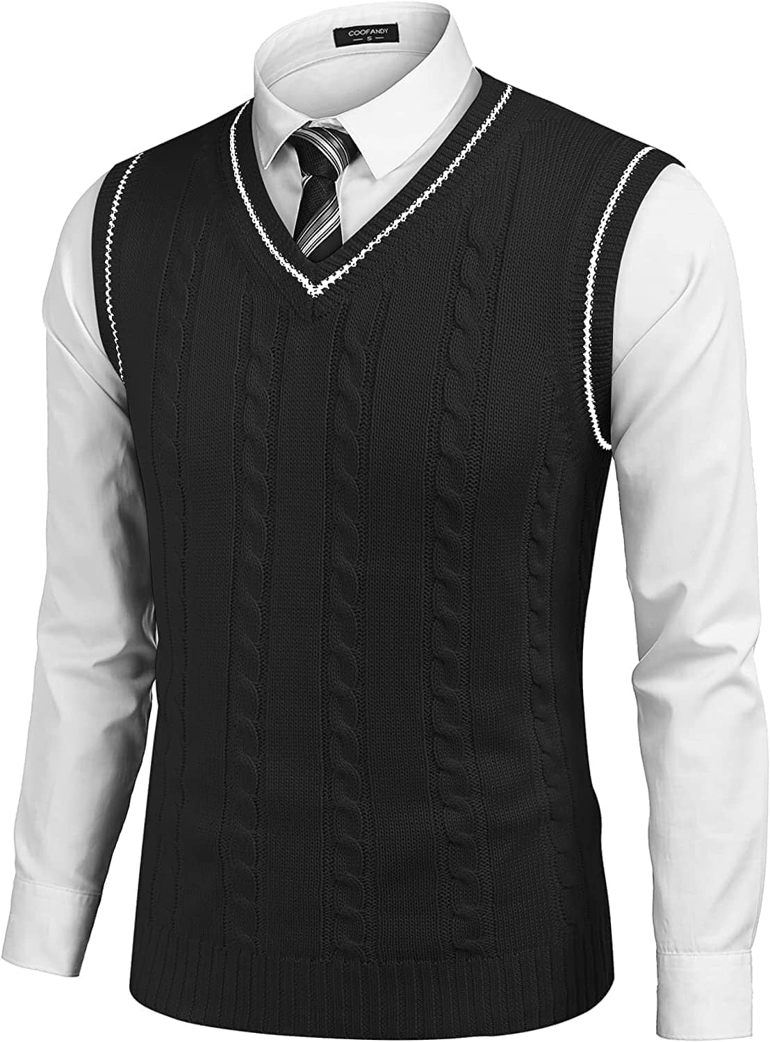 V Neck Sleeveless Knitted Pullover Vest Sweater (Live Only) - Image 11