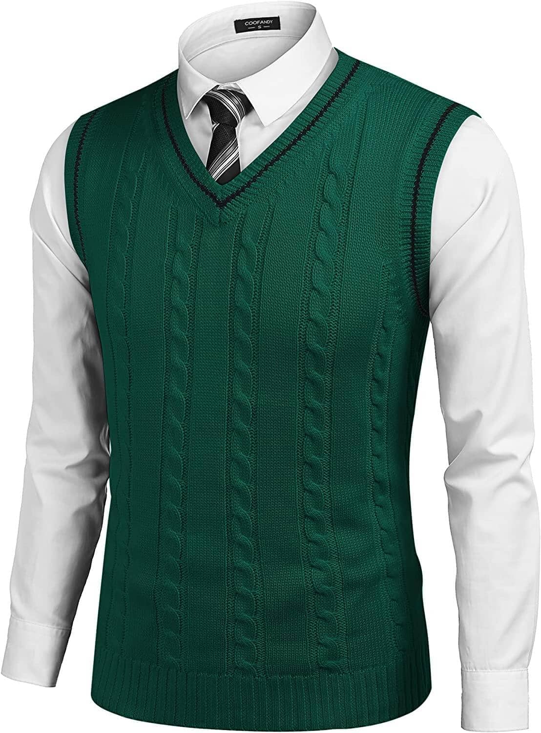 V Neck Sleeveless Knitted Pullover Vest Sweater (Live Only) - Image 12