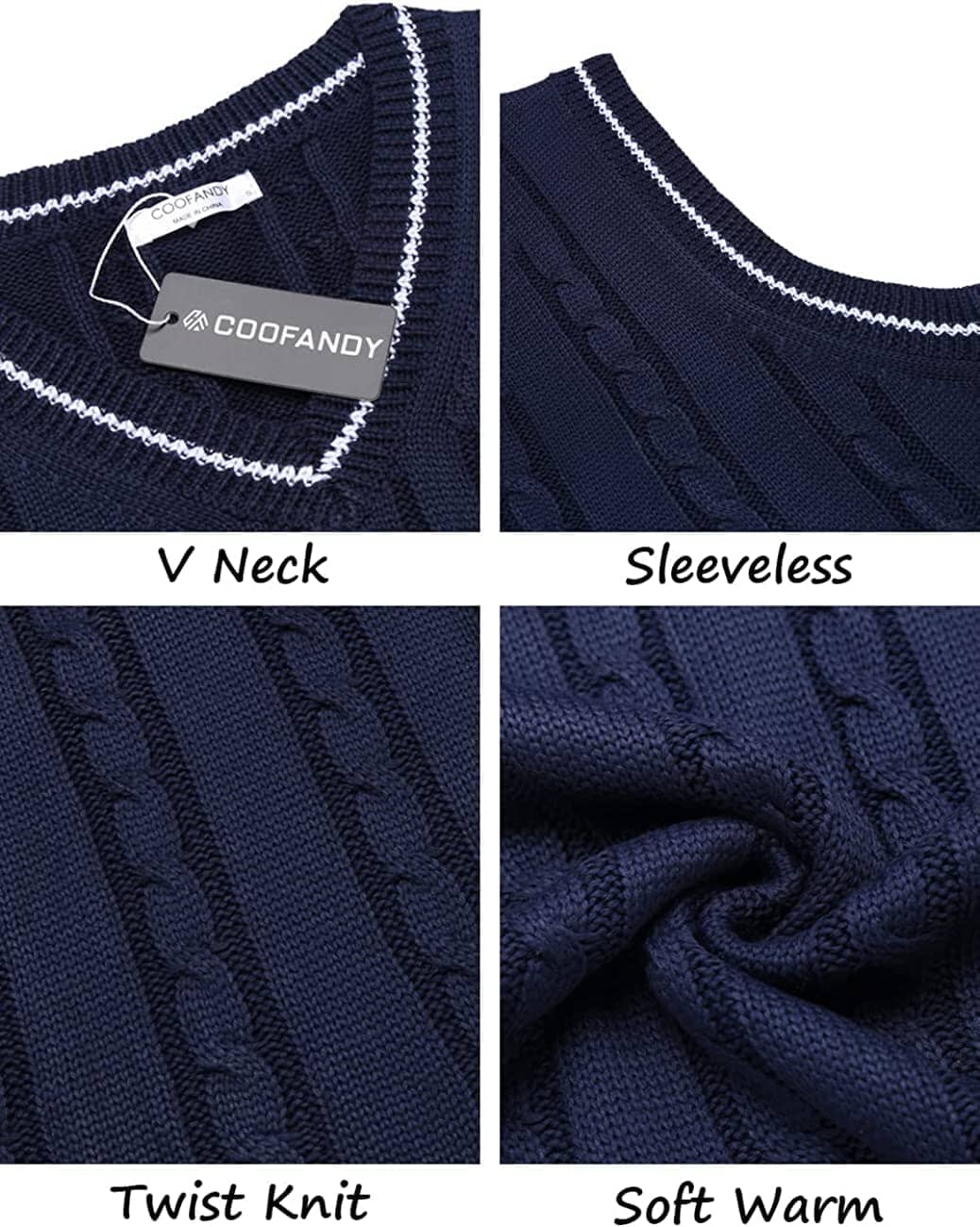 V Neck Sleeveless Knitted Pullover Vest Sweater (Live Only) - Image 14