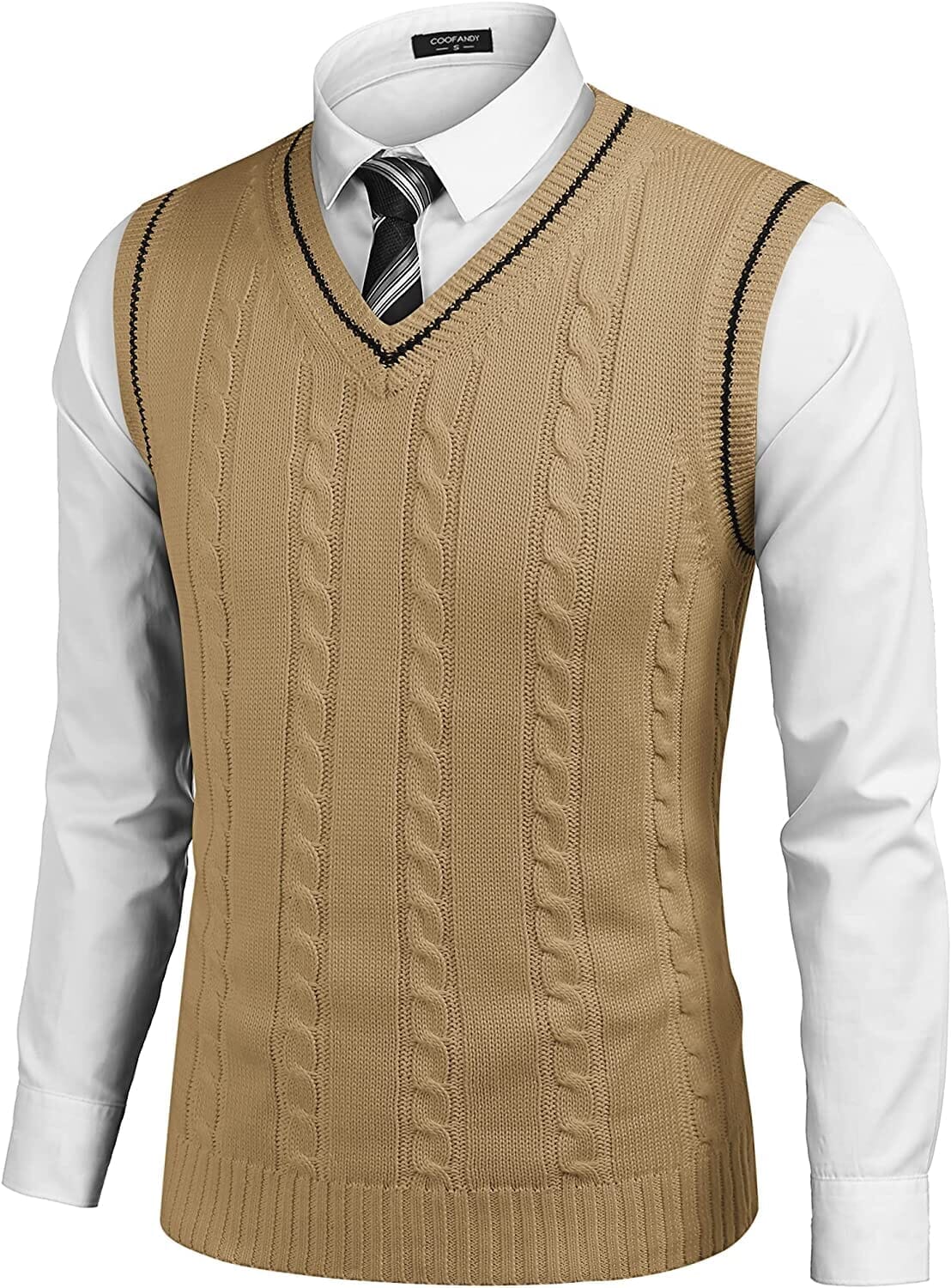 V Neck Sleeveless Knitted Pullover Vest Sweater (Live Only) - Image 7