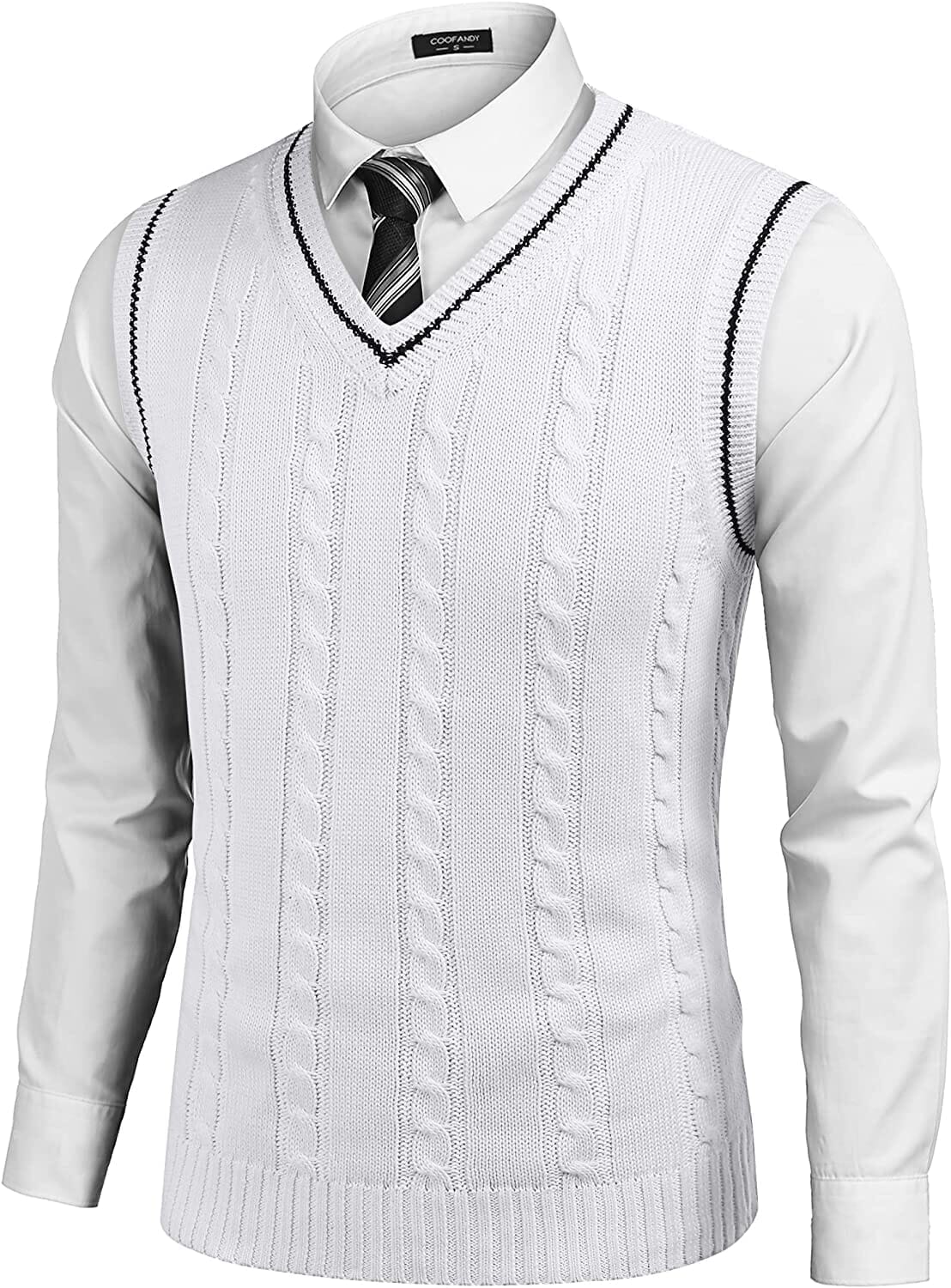 V Neck Sleeveless Knitted Pullover Vest Sweater (Live Only) - Image 8