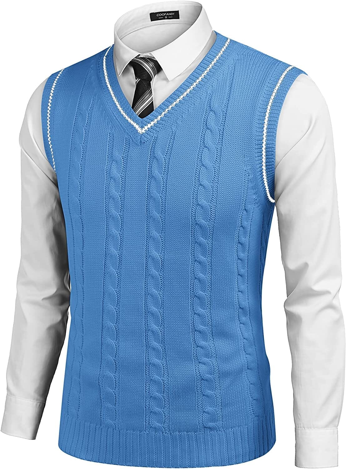 V Neck Sleeveless Knitted Pullover Vest Sweater (Live Only) - Image 9