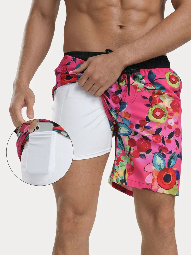 Vacation Casual Printed Swim Trunks - Image 10