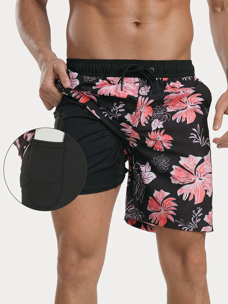Vacation Casual Printed Swim Trunks - Image 4