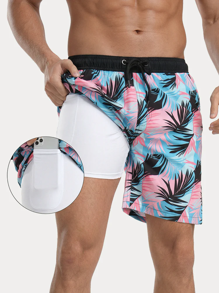 Vacation Casual Printed Swim Trunks - Image 5