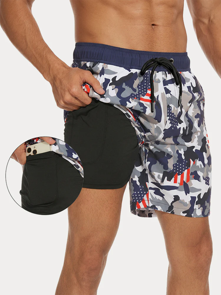 Vacation Casual Printed Swim Trunks - Image 6