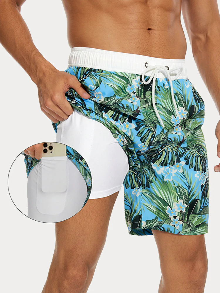 Vacation Casual Printed Swim Trunks - Image 7
